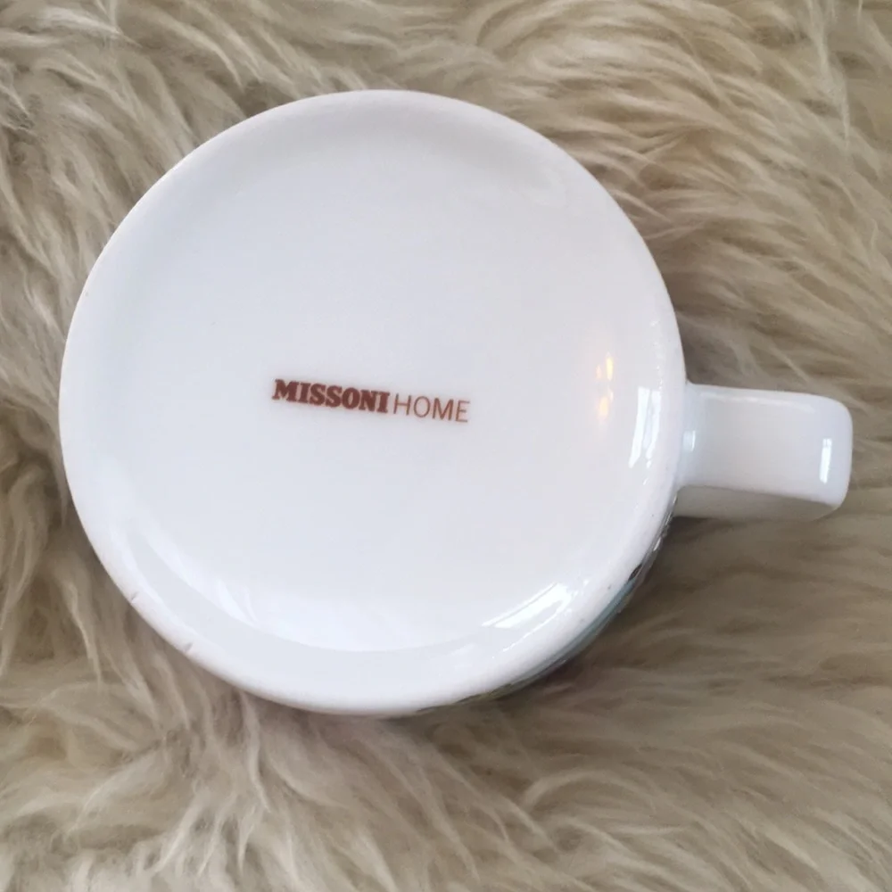 Missoni Home Silver lined porcelain cup glass